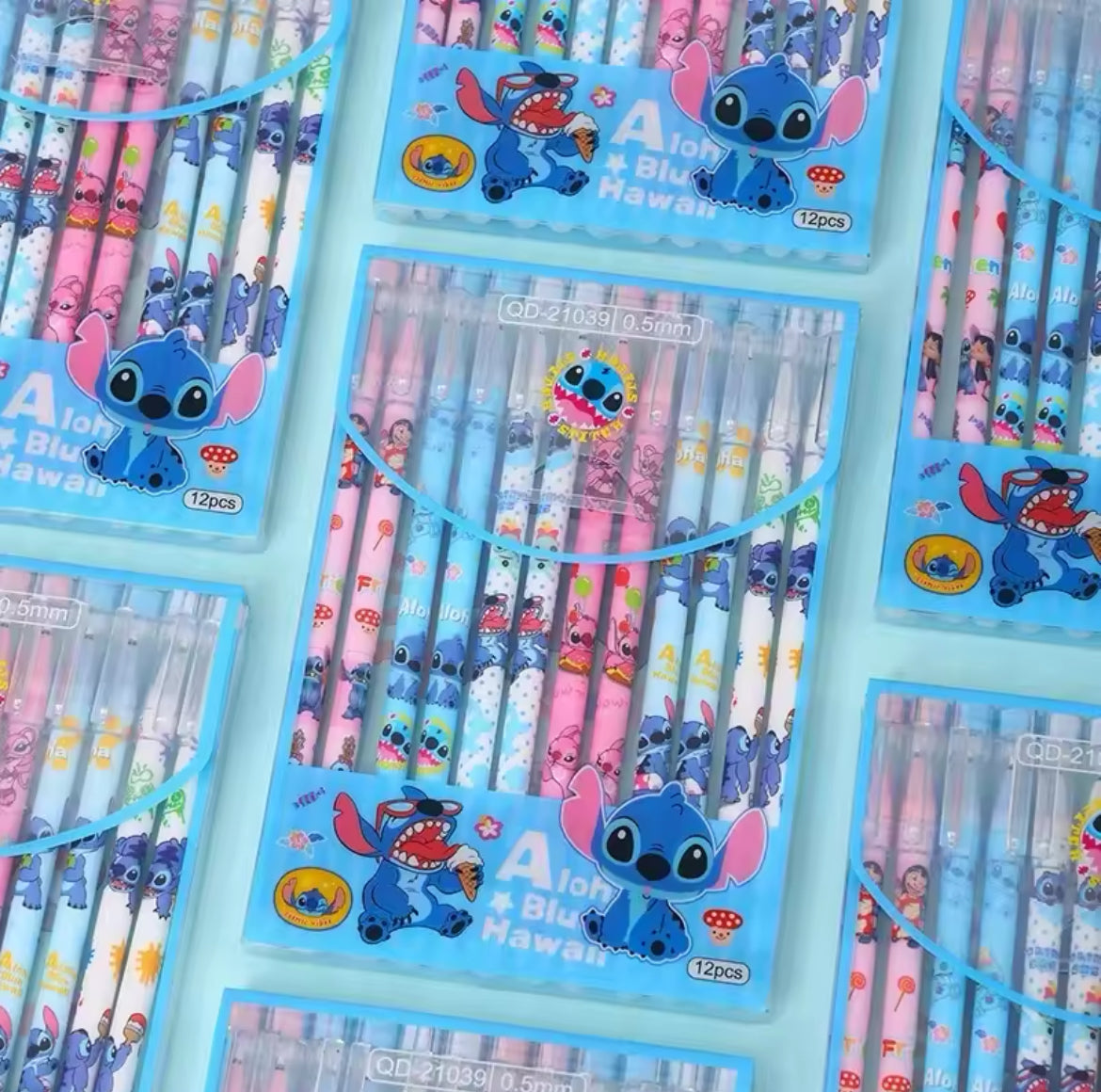 Lilo & Stitch Set aus 12 radierbaren Stiften
