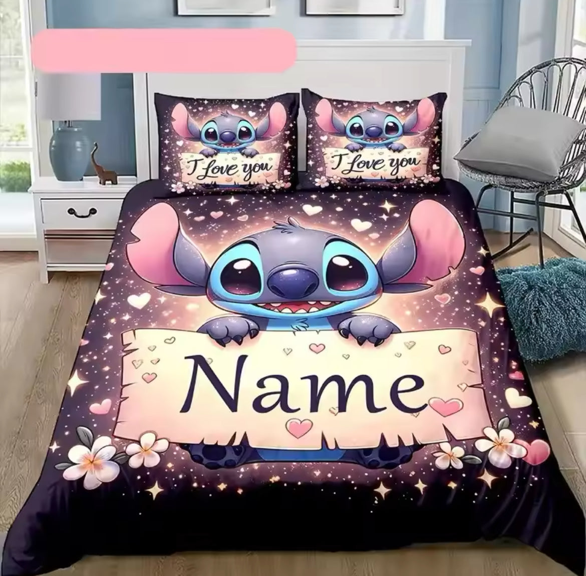 Stitch Bettwäsche 3 Set (Personalisierbar mit Name)