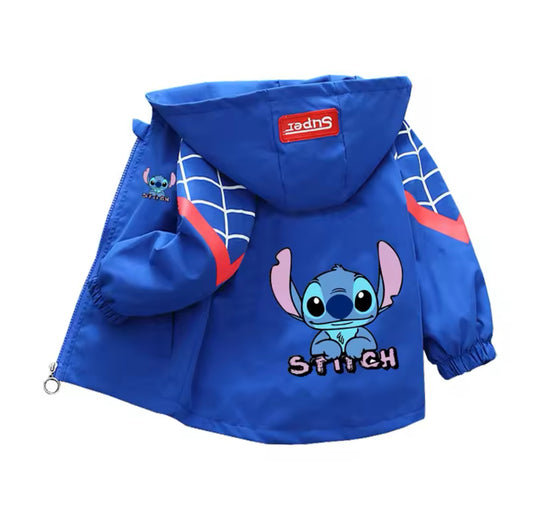 Stitch New Boys & Girls Jacket - Cartoon Stitch Windbreaker